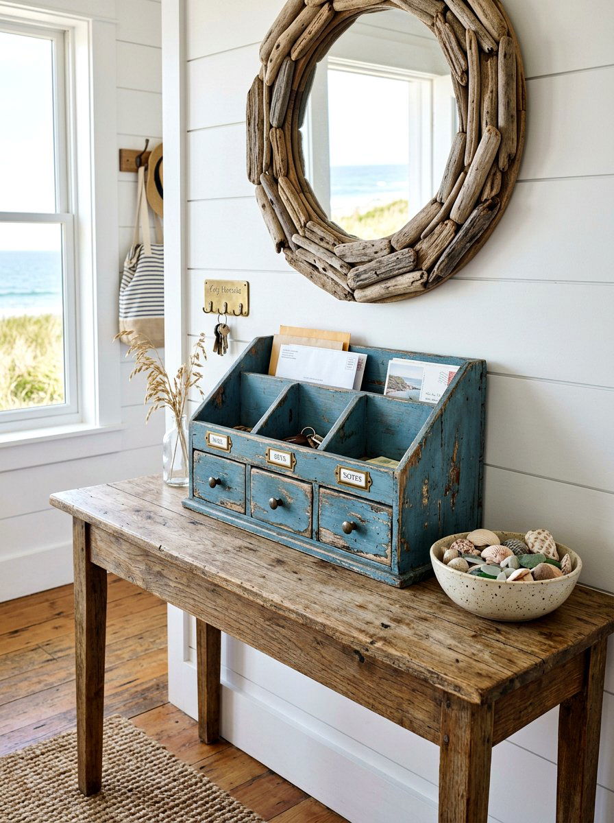 Distressed Wood Sorter - 30 mail sorting cabinet ideas