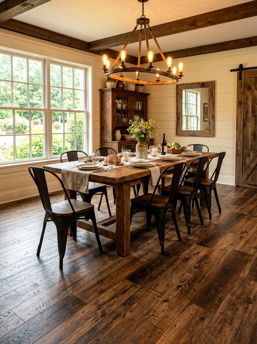 Distressed Wood Vinyl Plank - 30 peel and stick floor ideas