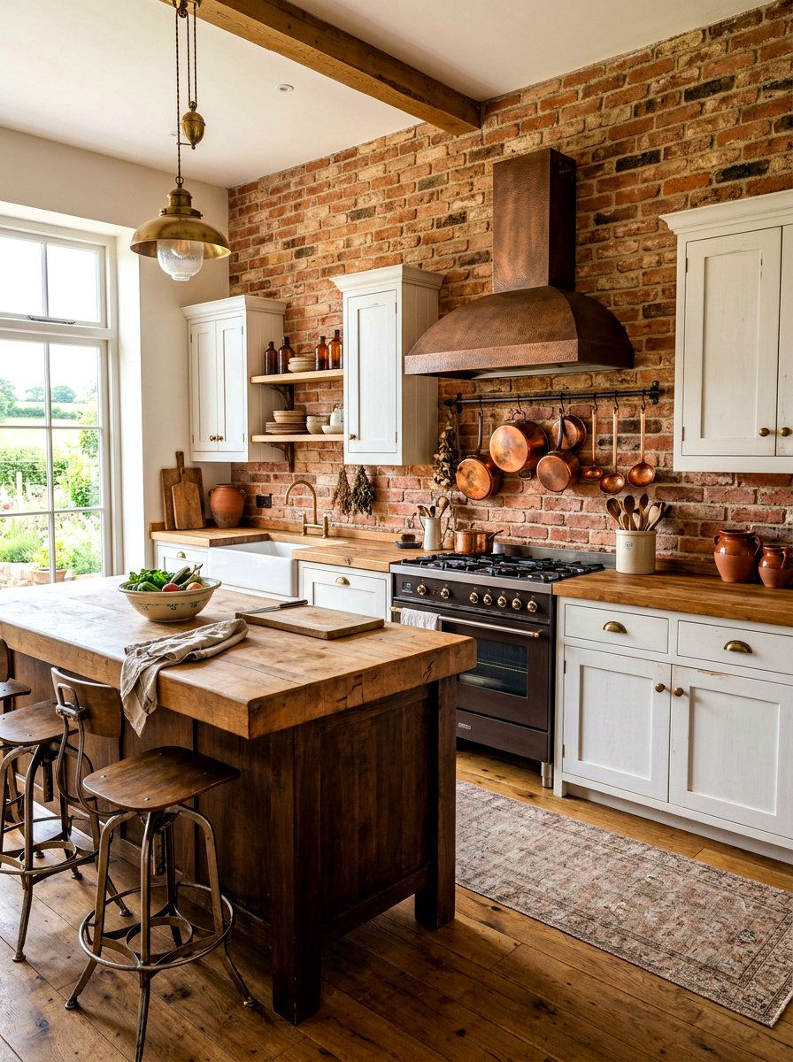 Distressed brick kitchen wall - 30 brick accent wall ideas
