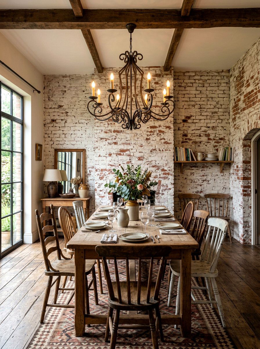 Distressed limewash brick wall - 30 limewashed brick wall ideas