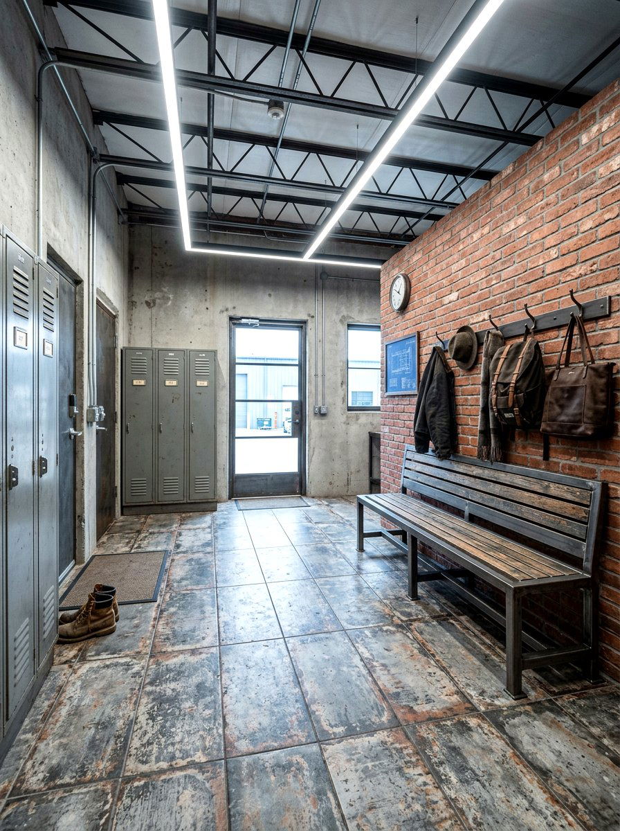 Distressed look floor tile - 30 patterned mudroom tile ideas
