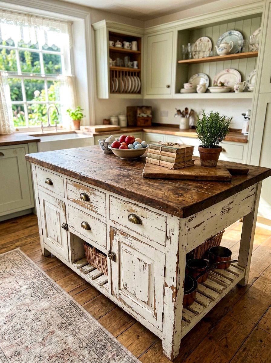 Distressed vintage kitchen island - 30 statement island kitchen ideas