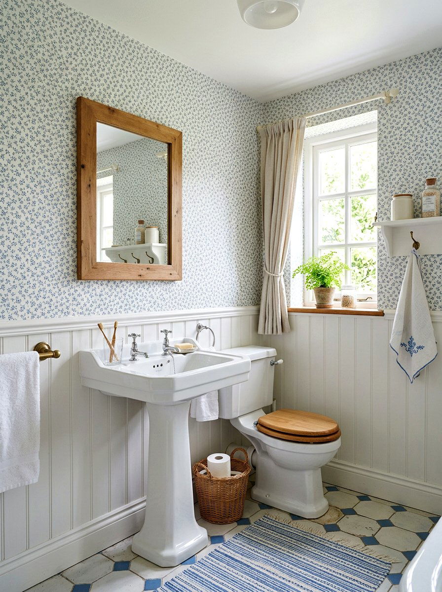 Ditsy Floral Print - 30 vintage floral bathroom ideas