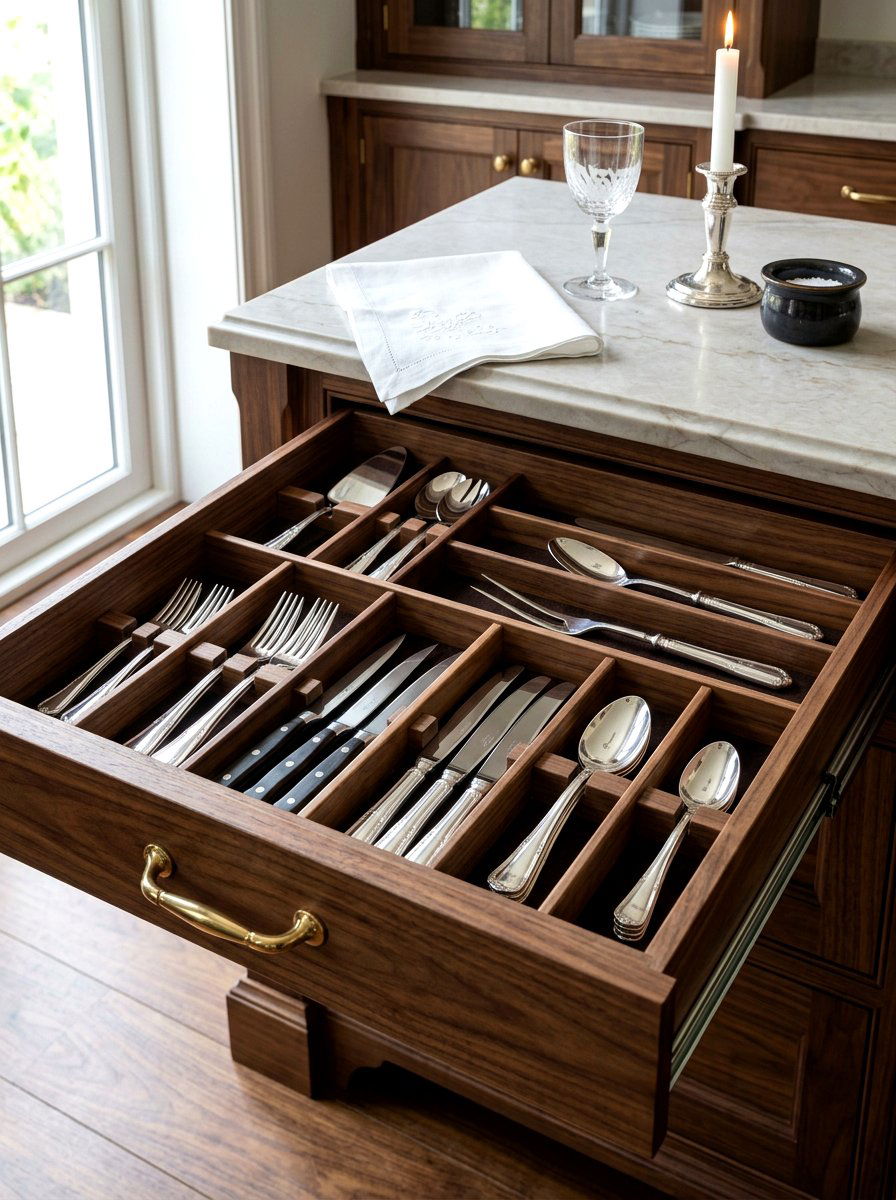 Divided Utensil Drawer - 30 kitchen drawer pantry ideas