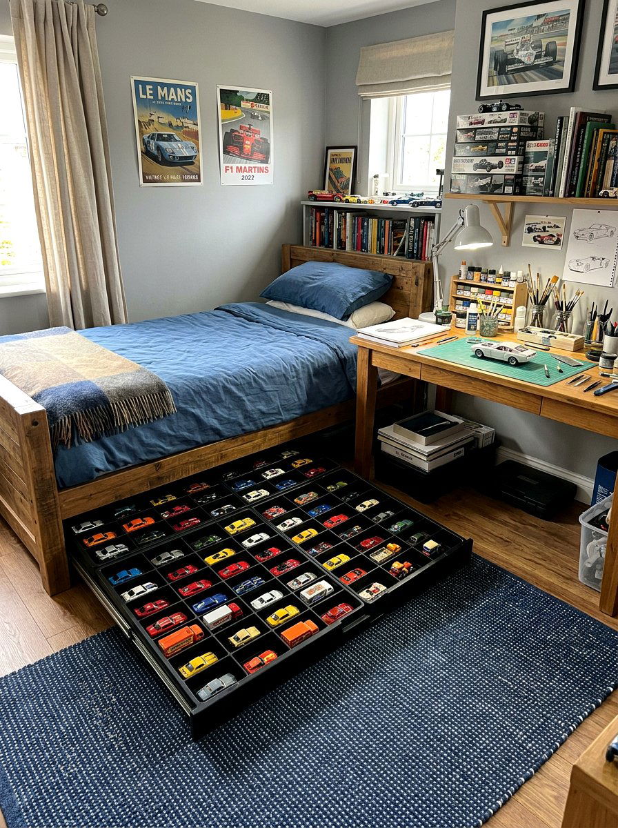 Divided plastic tray - 30 under bed toy storage ideas