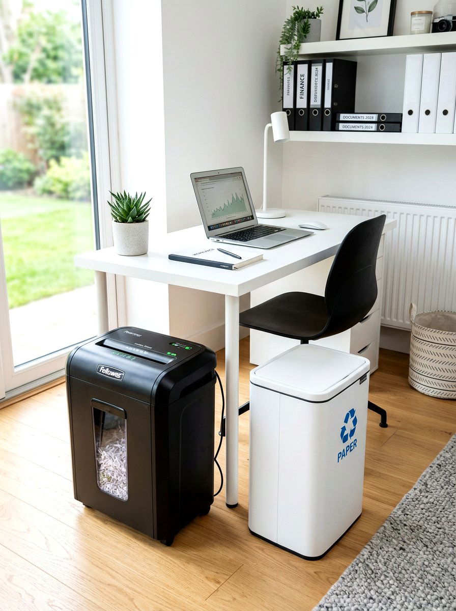 Document Shredding Station - 30 organizing a home office ideas