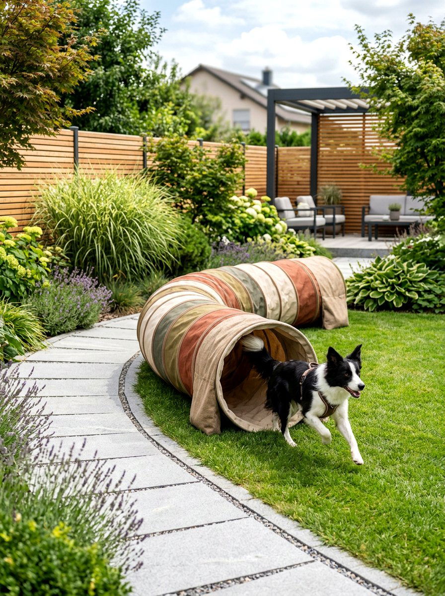Dog Agility Tunnel - 30 dog friendly patio ideas aesthetic