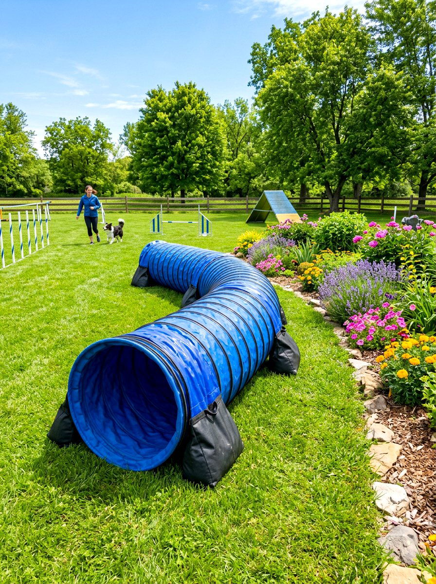 Dog Agility Tunnel - 30 dog friendly backyard ideas