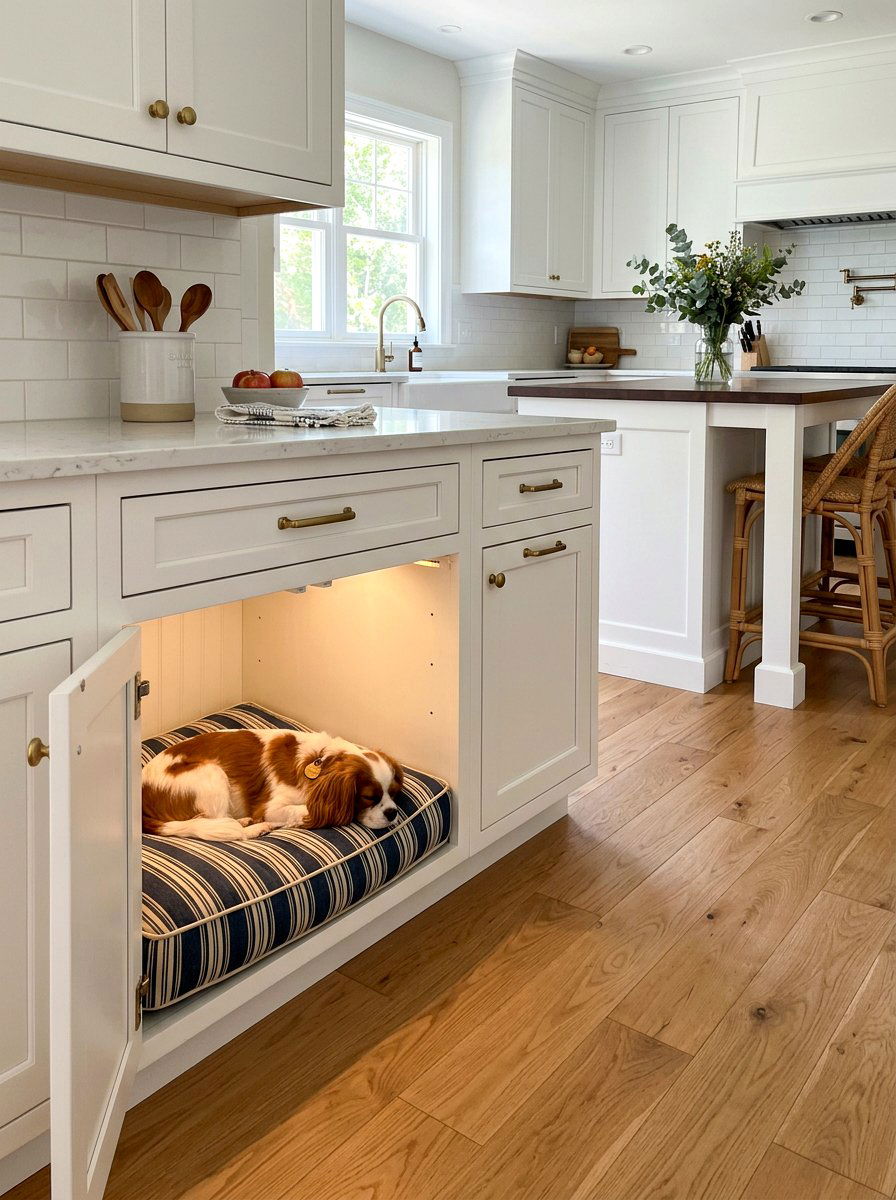 Dog Bed In Kitchen Cabinet - 30 pet corner living room ideas