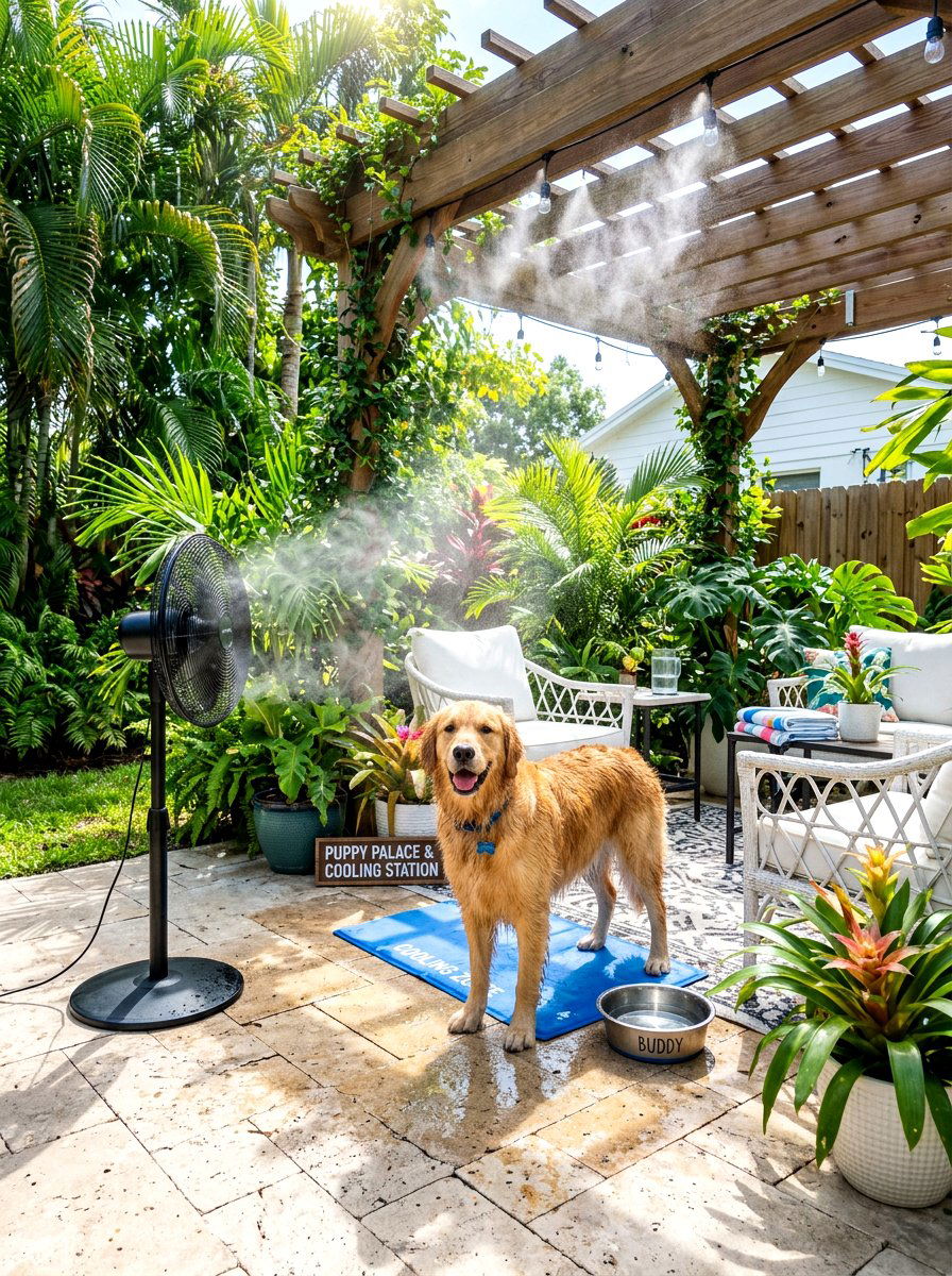 Dog Cooling Station - 30 dog friendly patio ideas