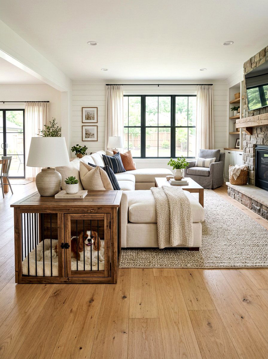 Dog Crate End Table - 30 indoor dog crate ideas
