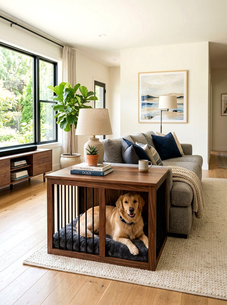 Dog Crate End Table - 30 dog crate furniture ideas