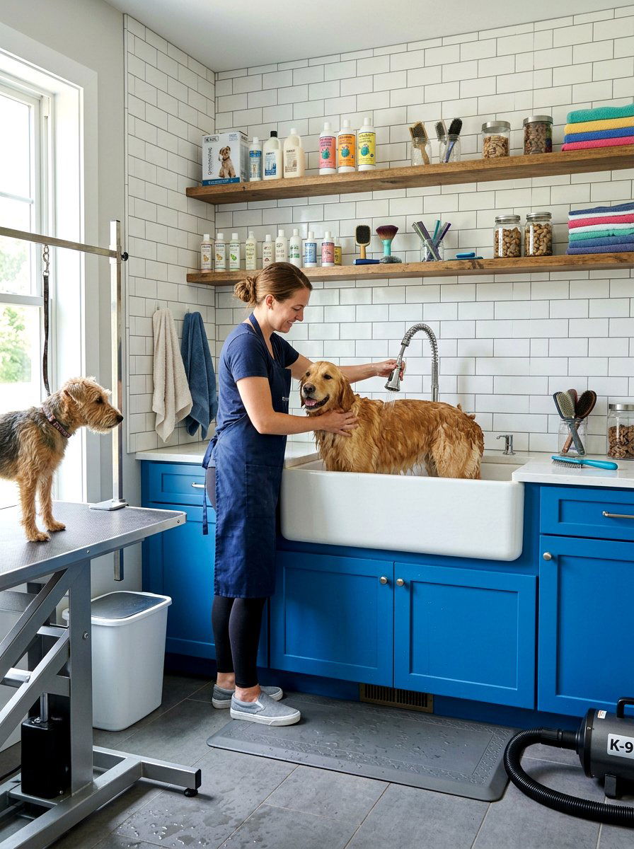 Dog Grooming Station With Sink - 30 dog lounge room ideas