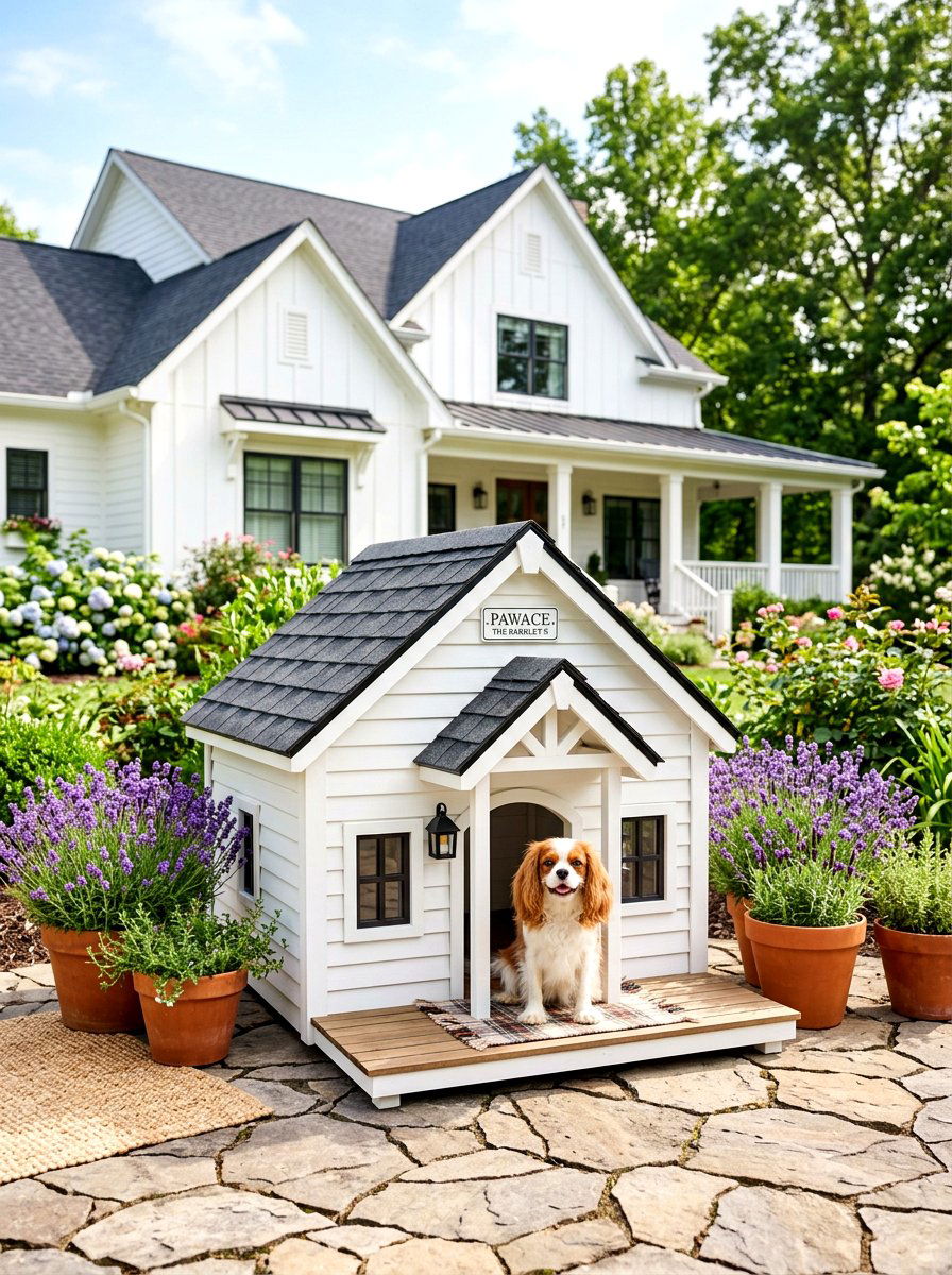 Dog House With Porch - 30 dog friendly patio ideas