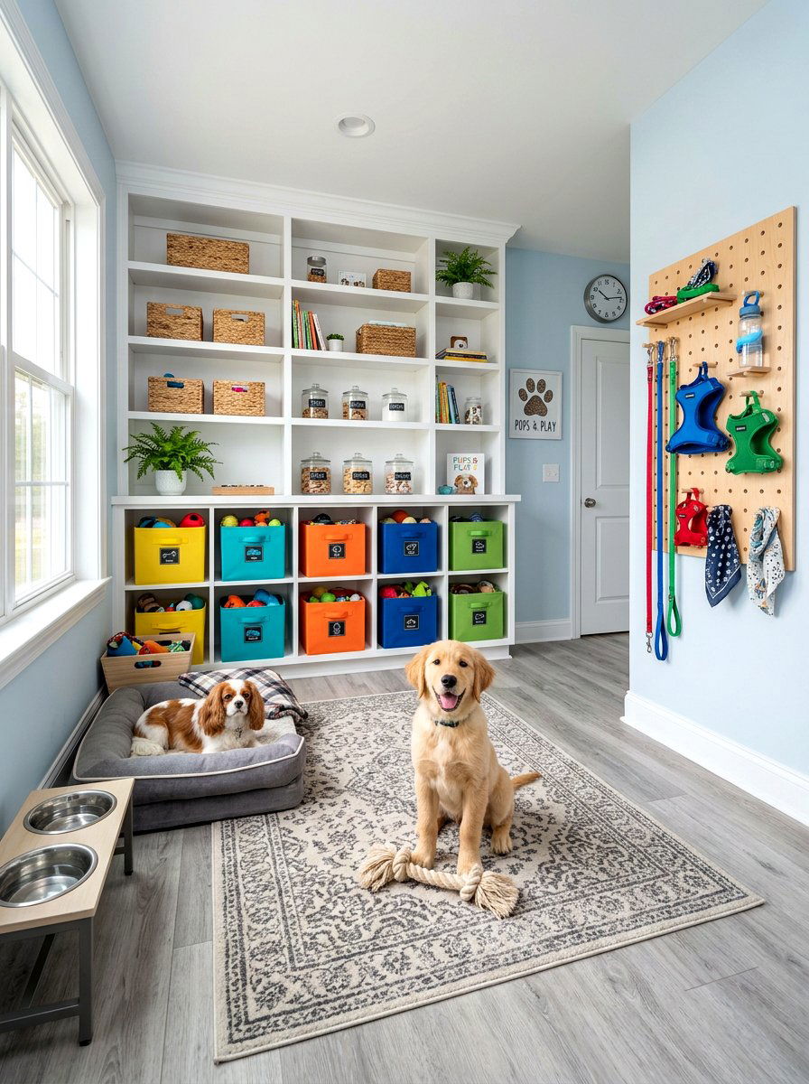 Dog Playroom With Built In Storage - 30 dog lounge room ideas