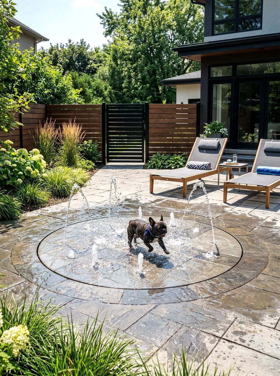 Dog Splash Pad - 30 dog friendly patio ideas aesthetic