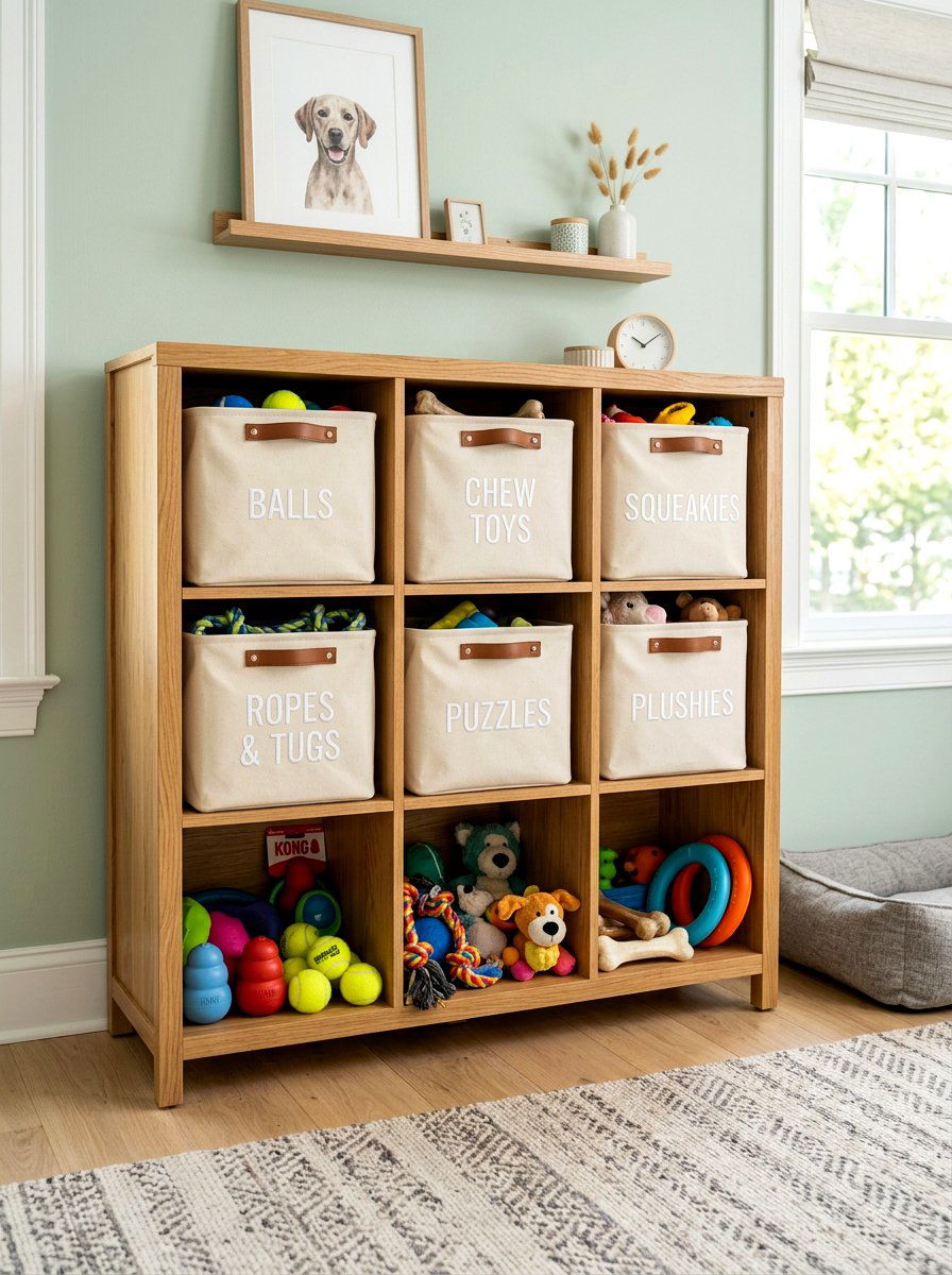 Dog Toy Organization Bin - 30 dog room ideas