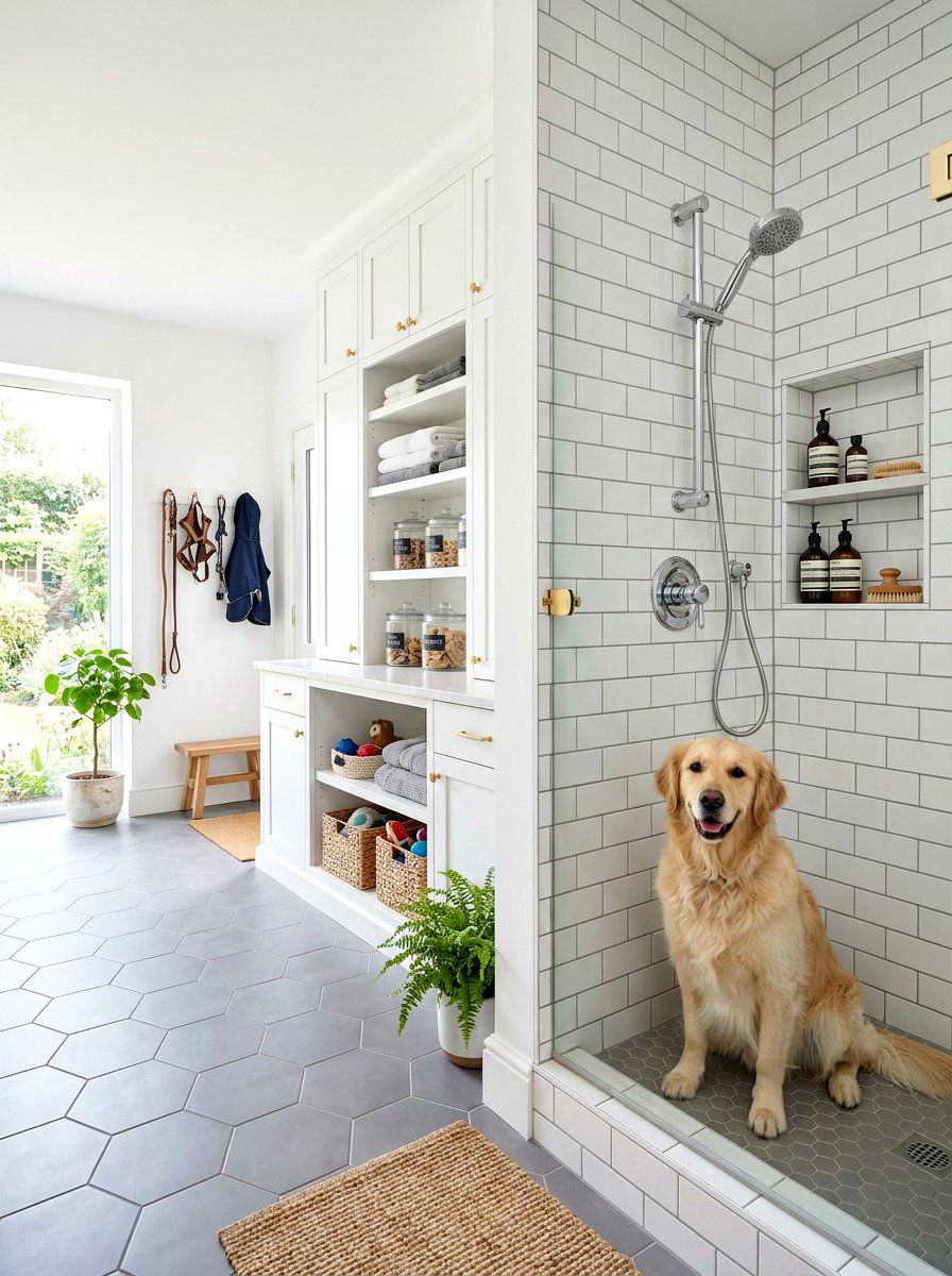 Dog Wash Mudroom - 30 entry closet mudroom ideas