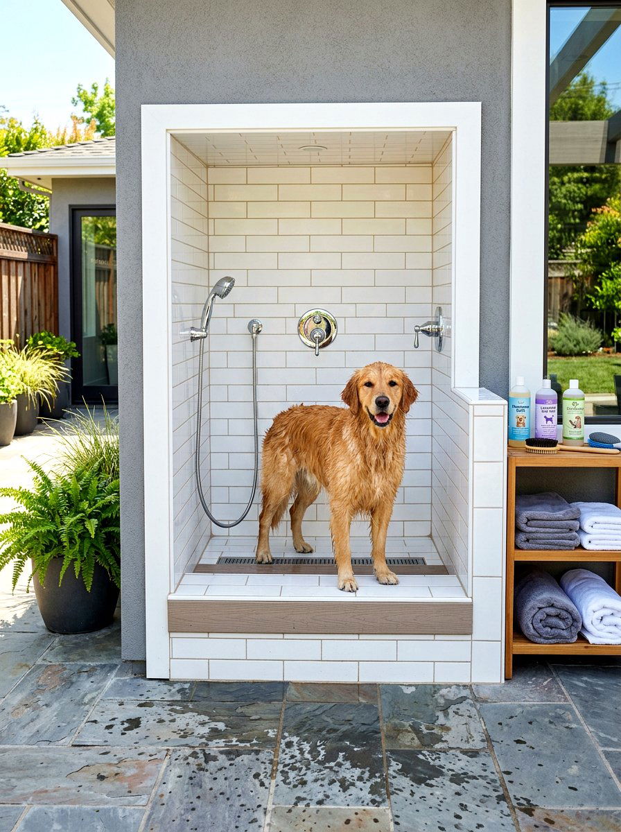 Dog Wash Station - 30 dog friendly patio ideas