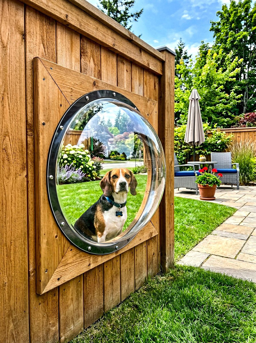 Dog Window Wood Privacy - 30 dog fence ideas