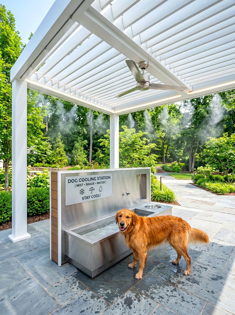 Dog cooling station - 30 dog friendly backyard luxury ideas