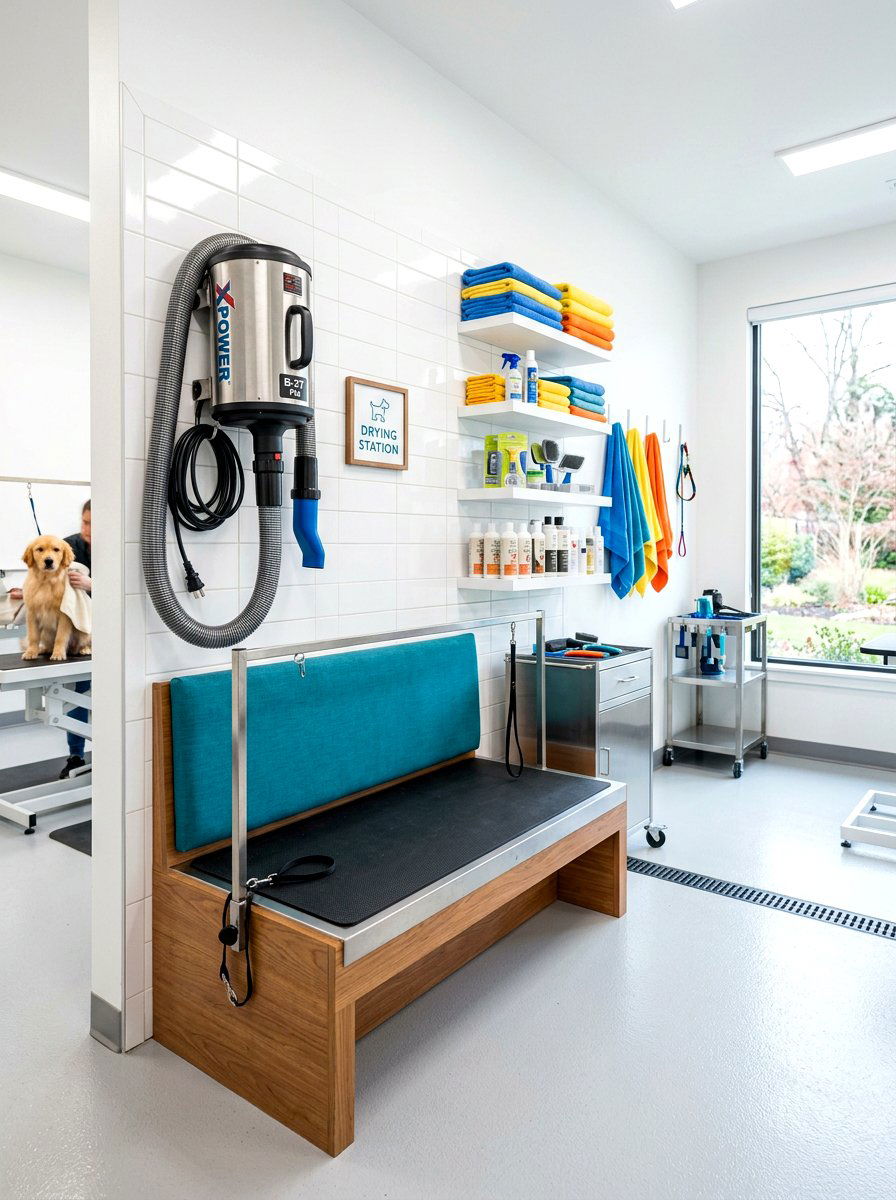 Dog drying station - 30 pet laundry room ideas