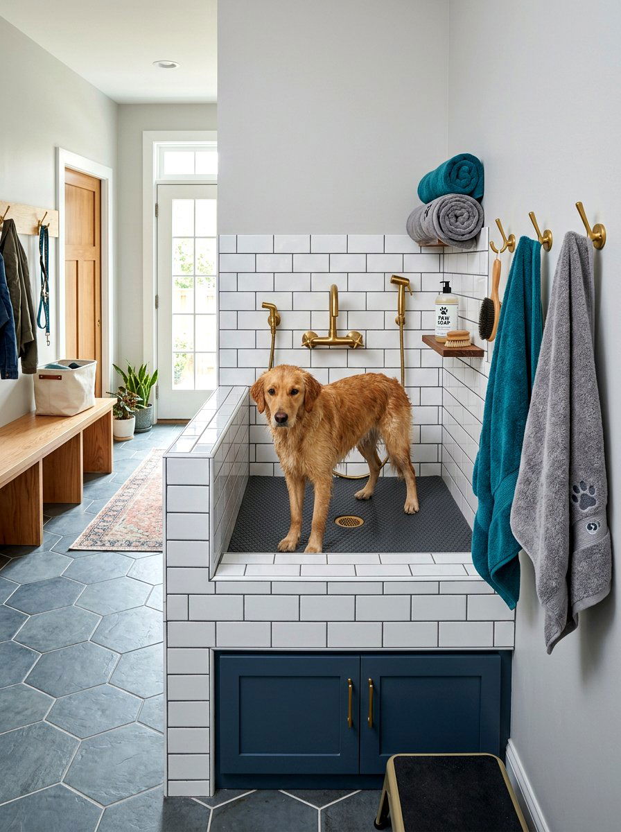 Dog wash station - 30 designer mudroom ideas