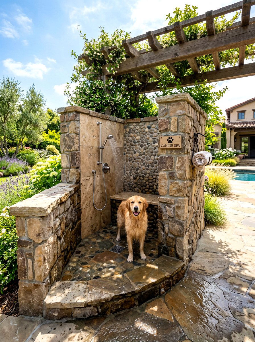 Dog wash with drying station - 30 dog washing station ideas