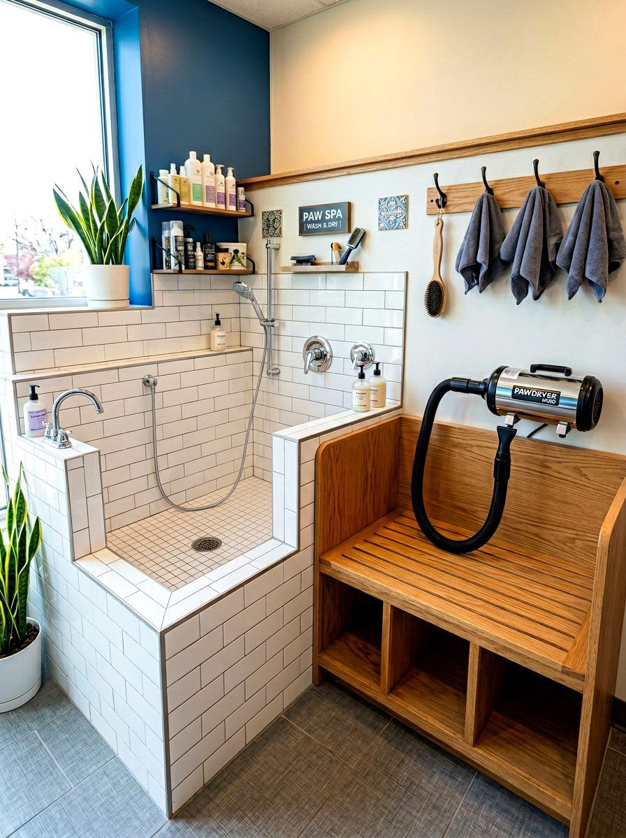 Dog wash with ramp - 30 dog washing station ideas