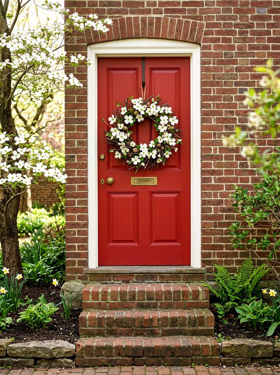 Dogwood Wreath - 30 spring wreath ideas for front door