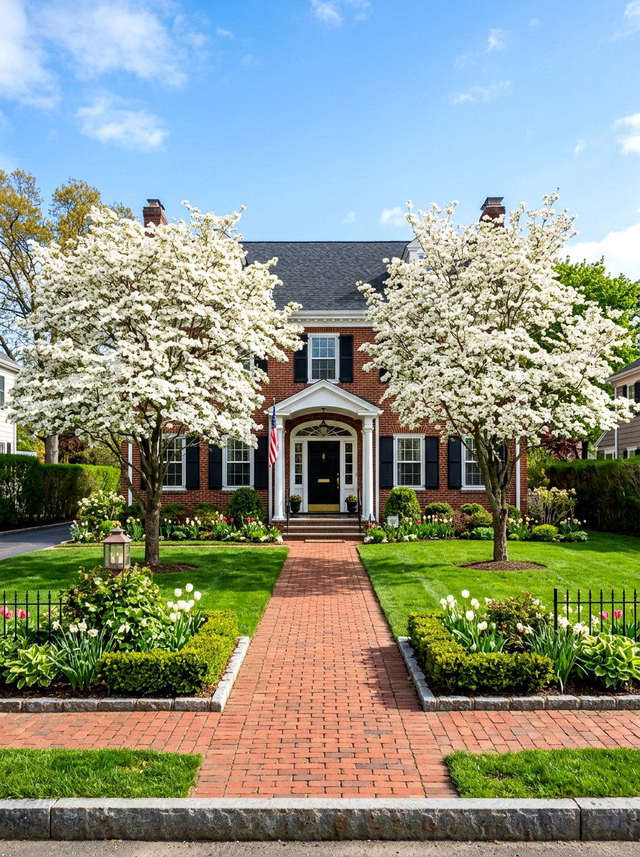 Dogwood tree - 30 colonial front yard ideas