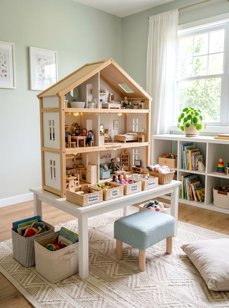 Dollhouse Station - 30 toy library playroom ideas