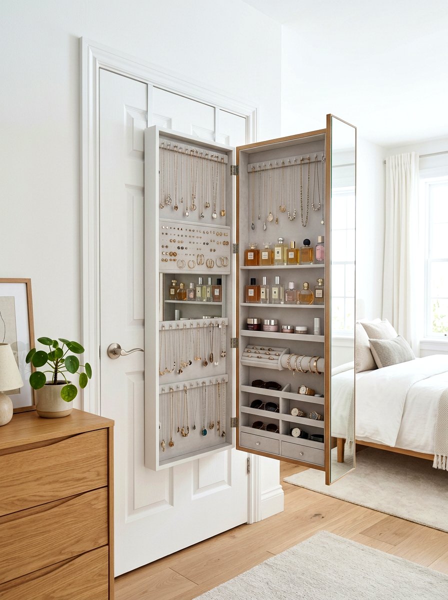 Door Mounted Mirror Storage - 30 compact closet ideas