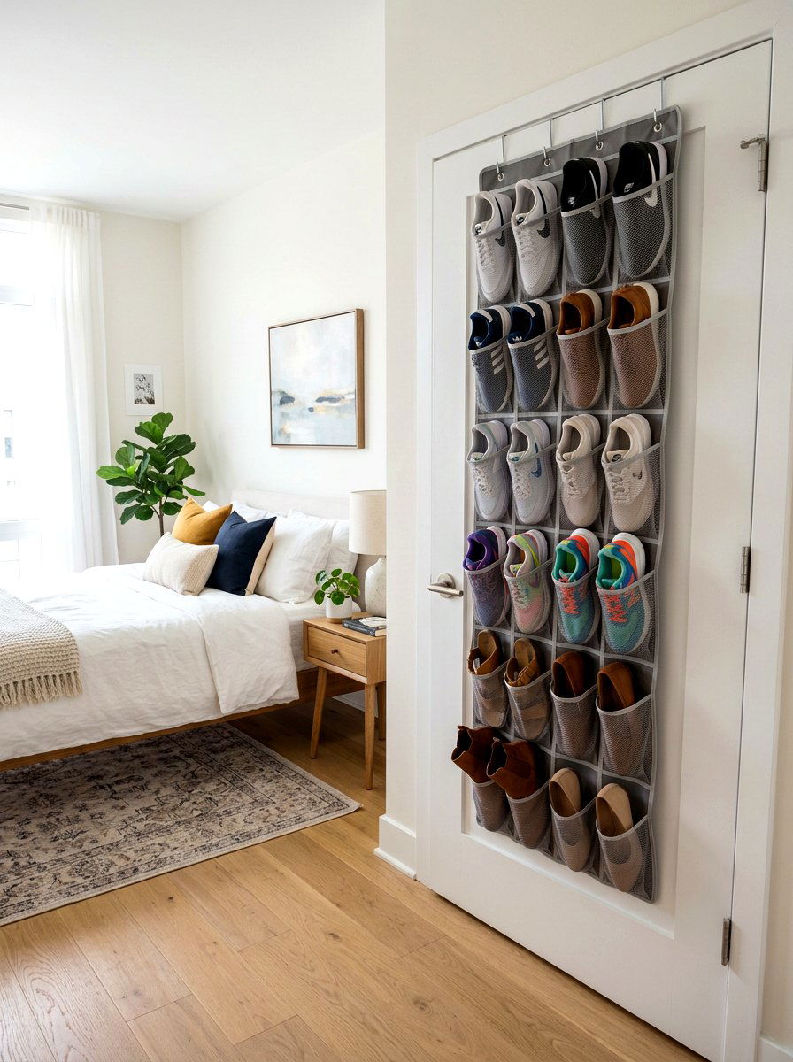 Door Shoe Rack - 30 reusable storage ideas