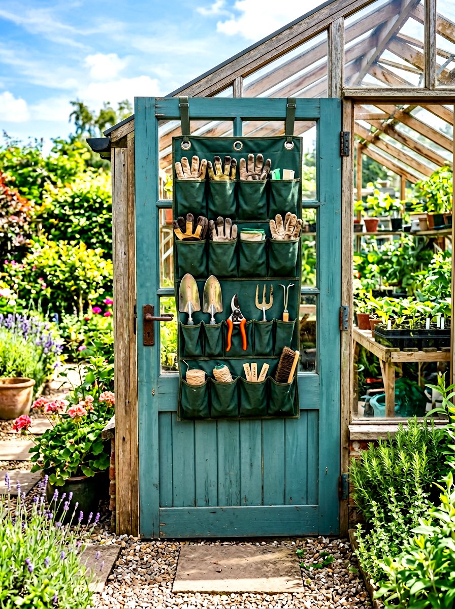 Door storage - 30 greenhouse storage ideas