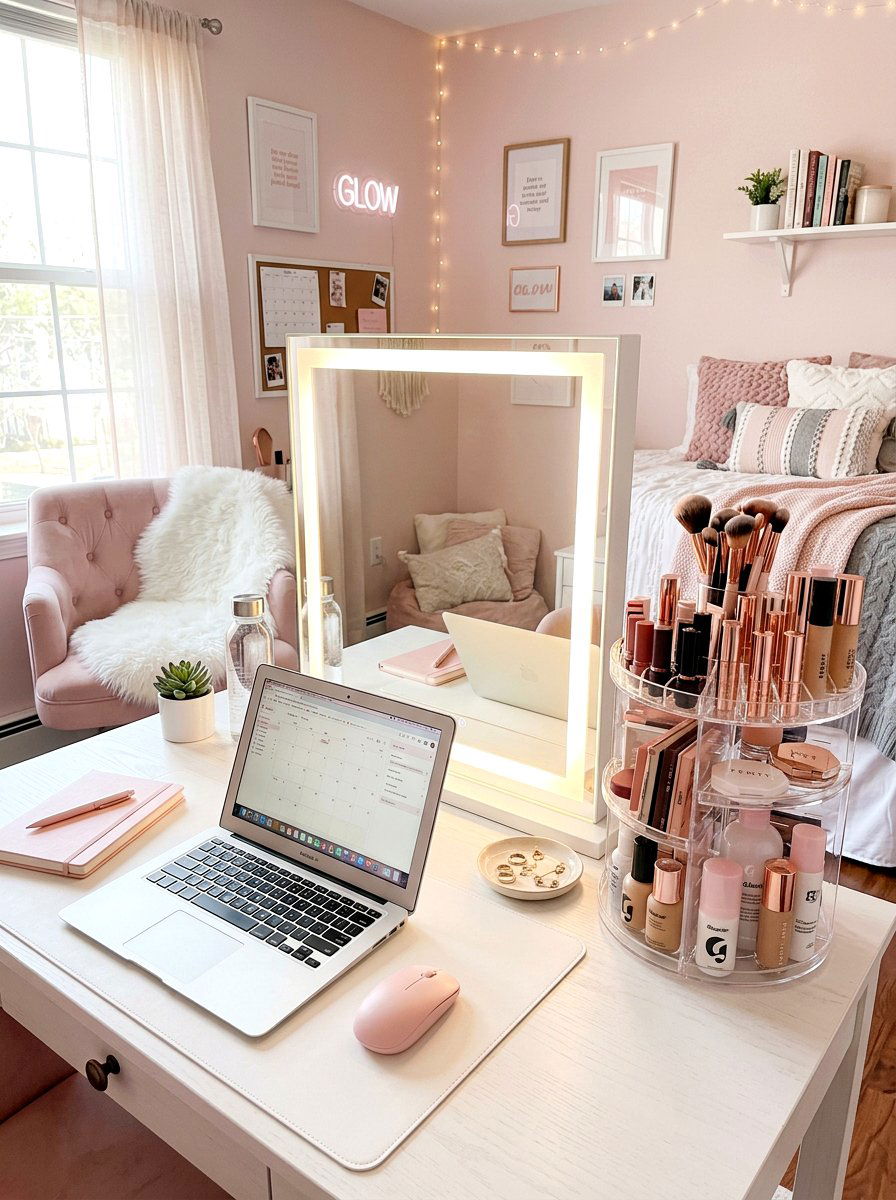 Dorm Desk Vanity - 30 dorm desk ideas
