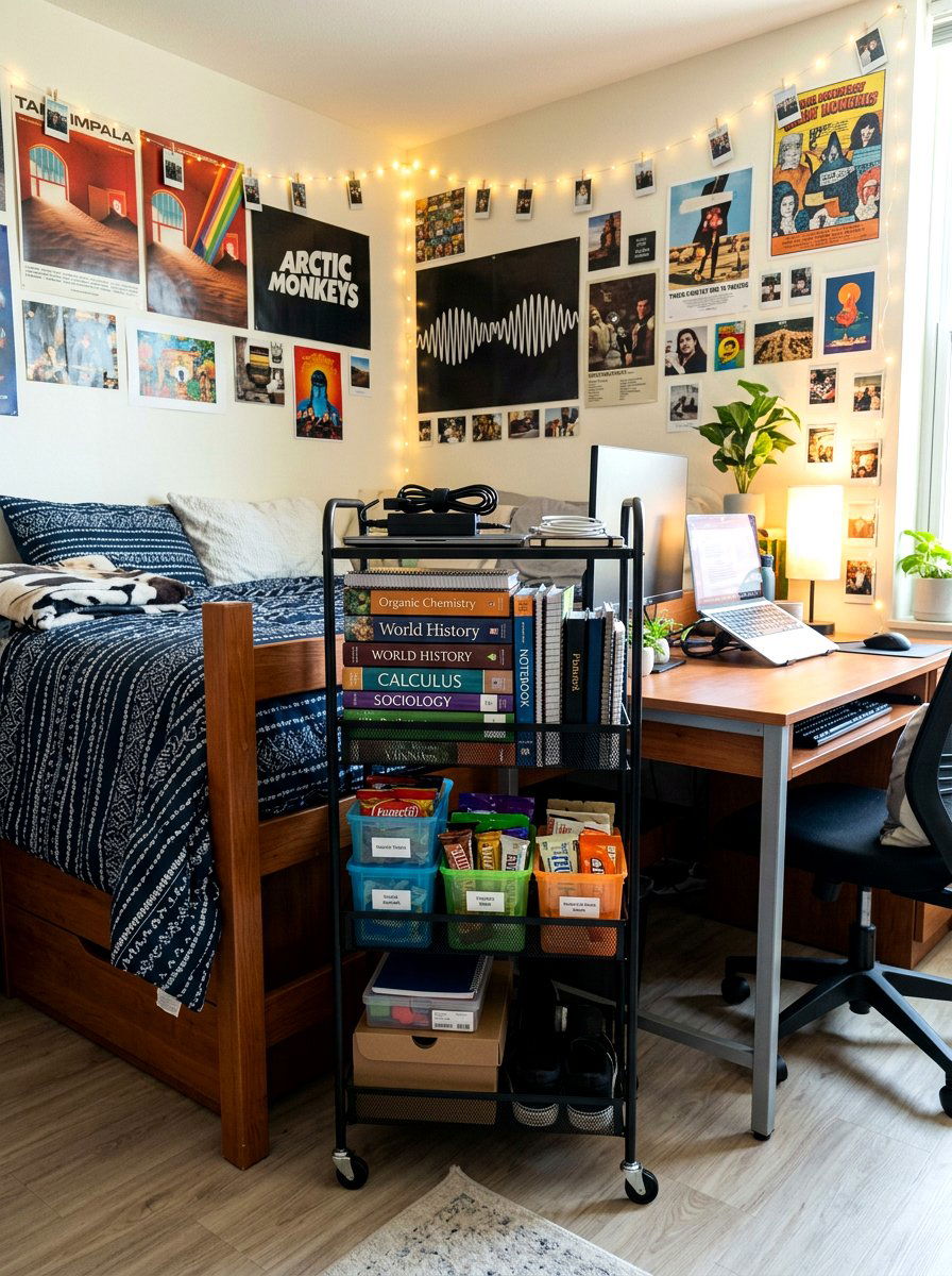 Dorm Room Storage Cart - 30 bedside cart storage ideas