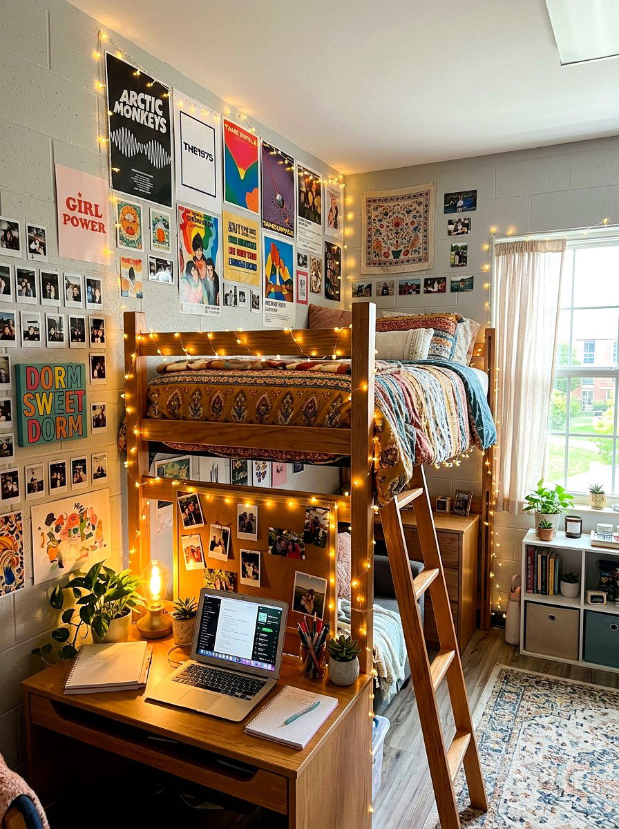 Dorm room aesthetic lighting - 30 string light ideas