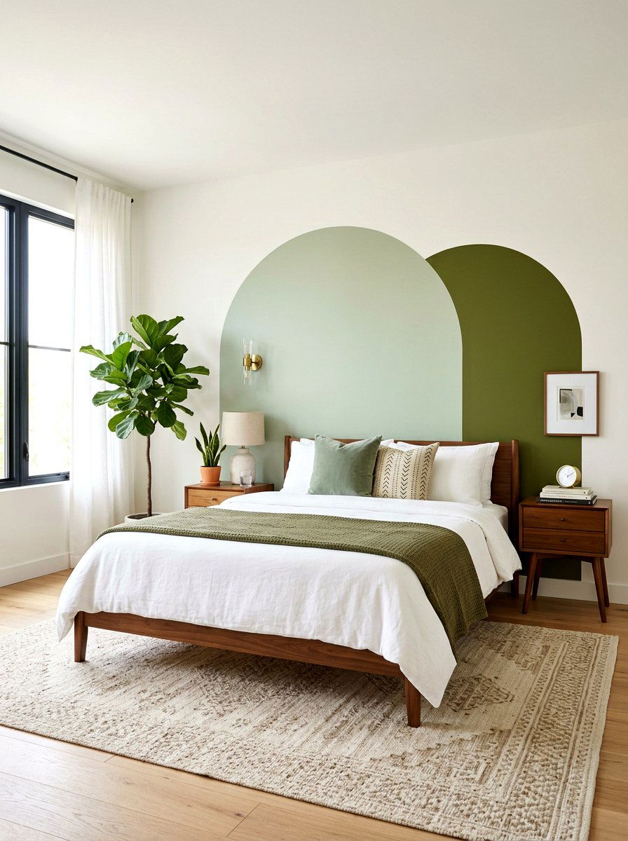 Double Arch Headboard Wall - 30 painted headboard wall ideas