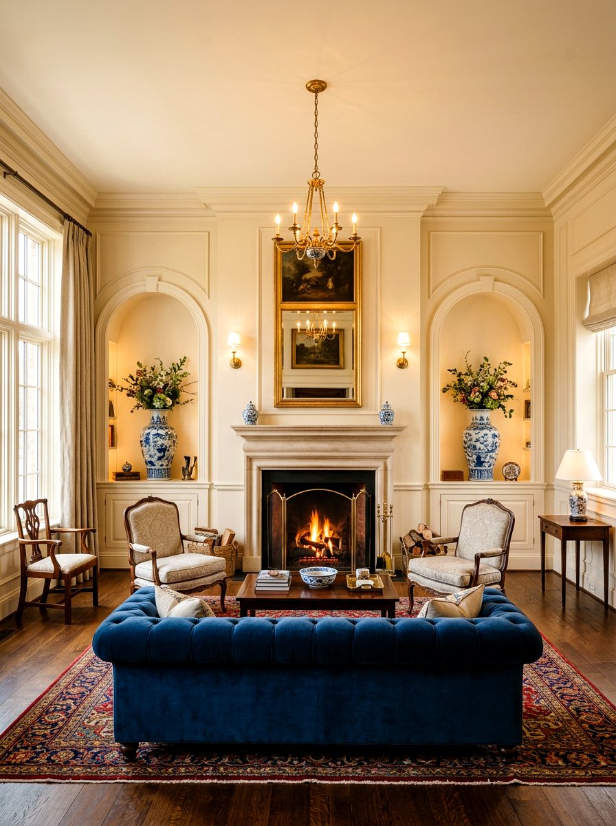 Double Arched Niche - 30 plaster wall niche ideas