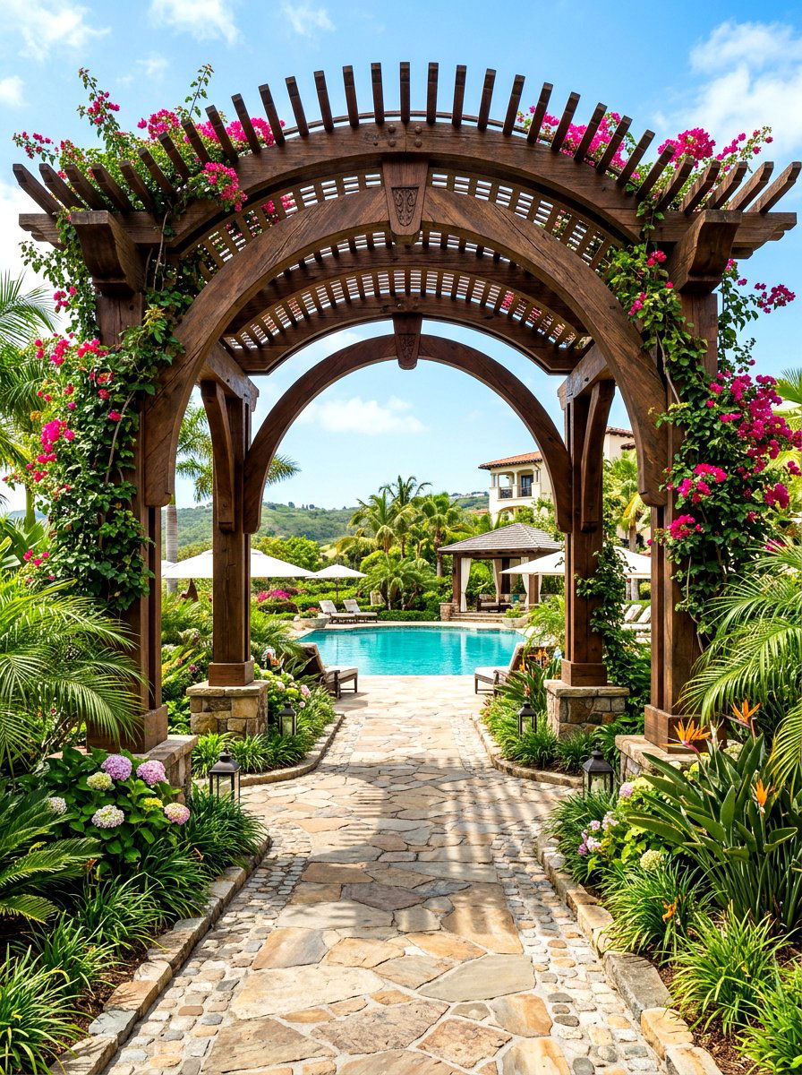 Double Archway - 30 grape arbor ideas