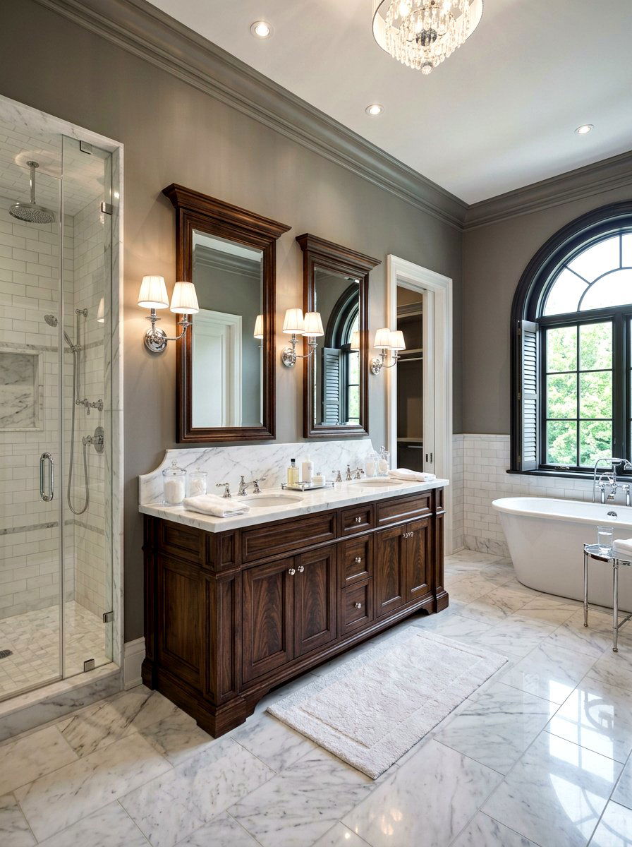 Double Arm Chrome Sconce - 30 chrome bathroom lighting ideas