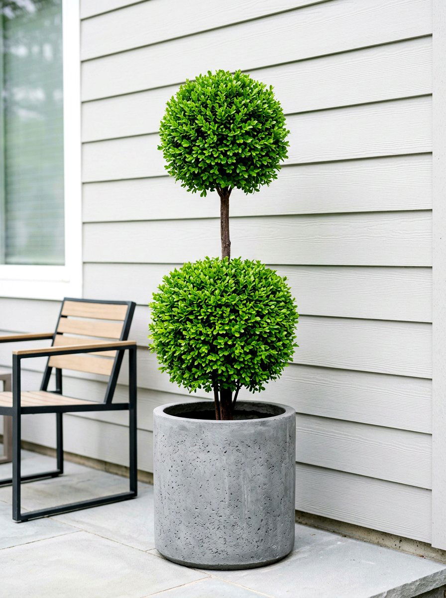 Double Ball Topiary - 30 front porch topiary ideas