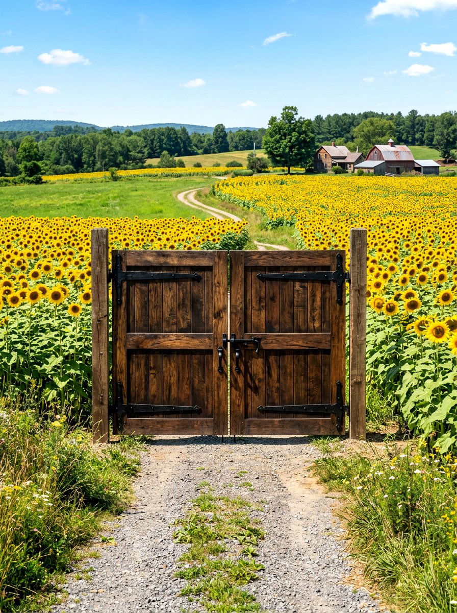 Double Barn Door Gate - 30 garden gate entrance ideas