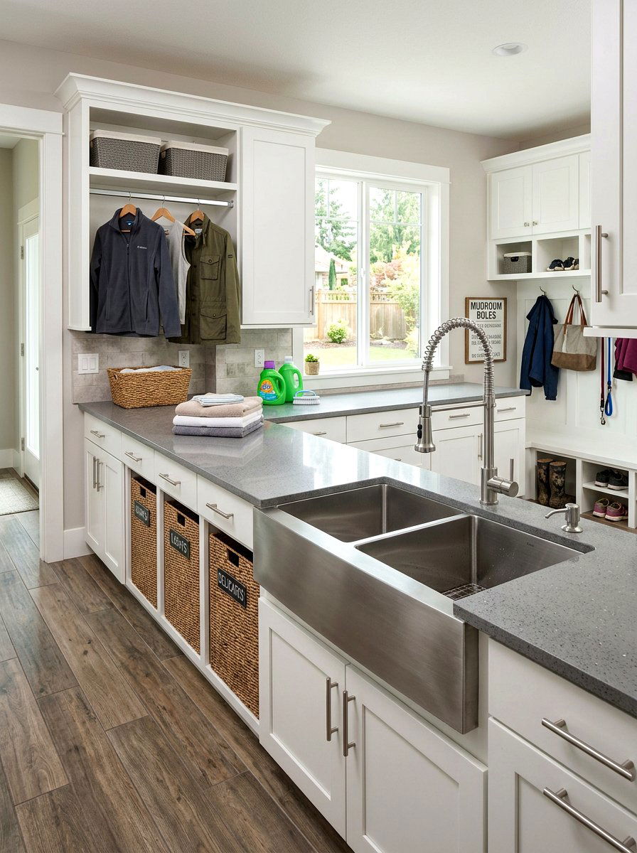 Double Basin Mudroom Sink - 30 mudroom laundry sink ideas