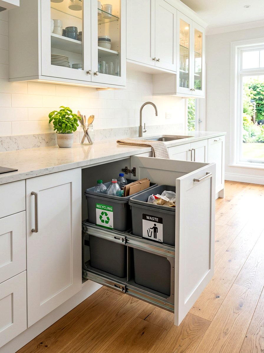 Double Bin Kitchen Pull Out - 30 kitchen trash pull out ideas
