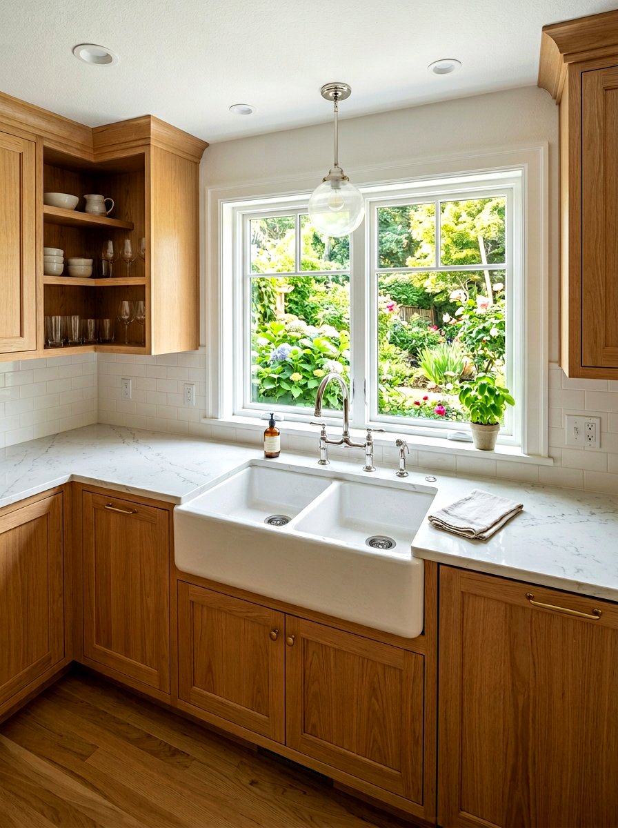 Double Bowl Apron Sink - 30 apron sink kitchen ideas
