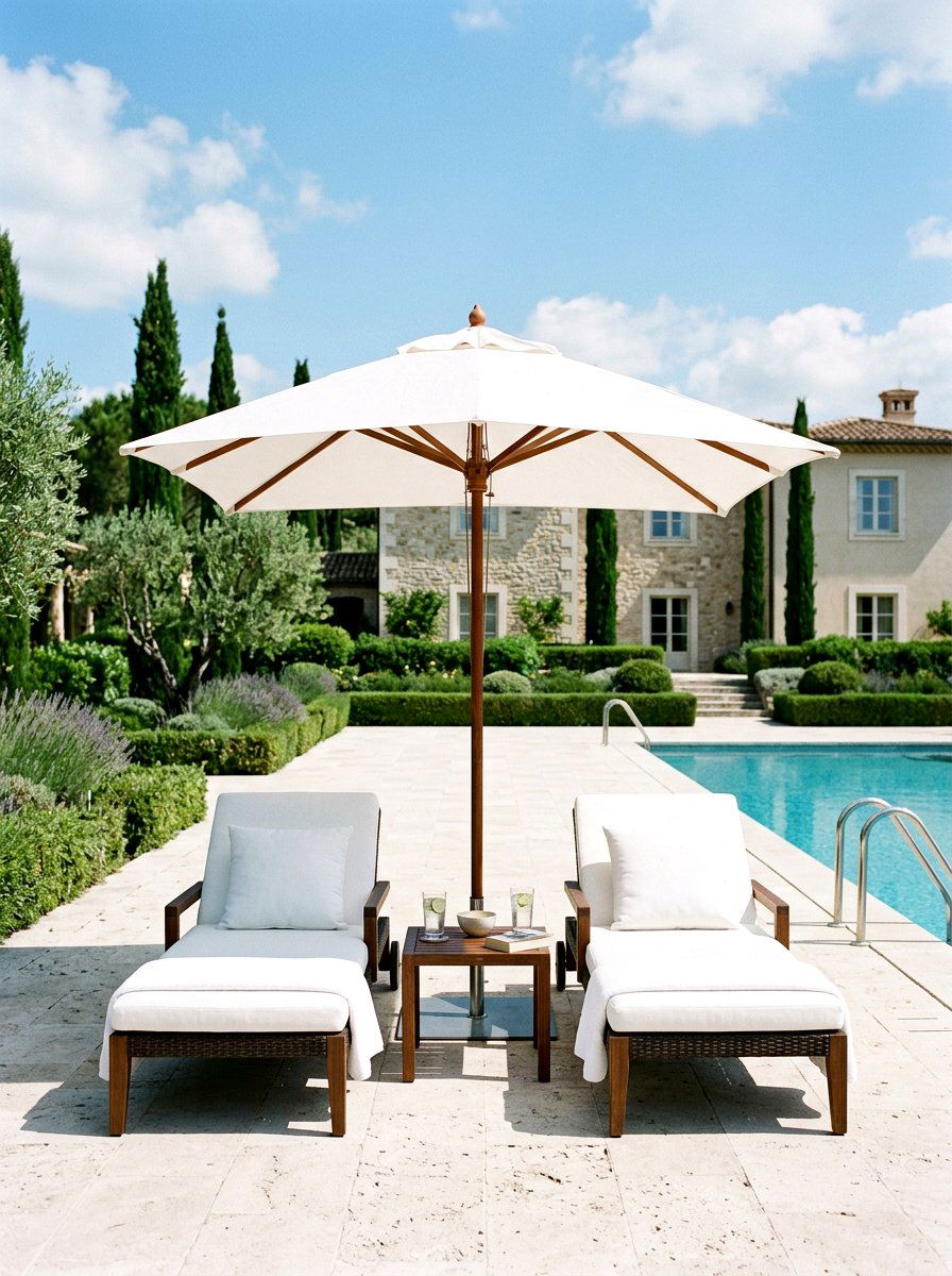Double Chaise Lounge Setup - 30 pool lounge patio ideas