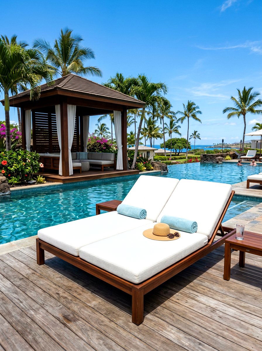Double Chaise Lounge - 30 gazebo seating ideas