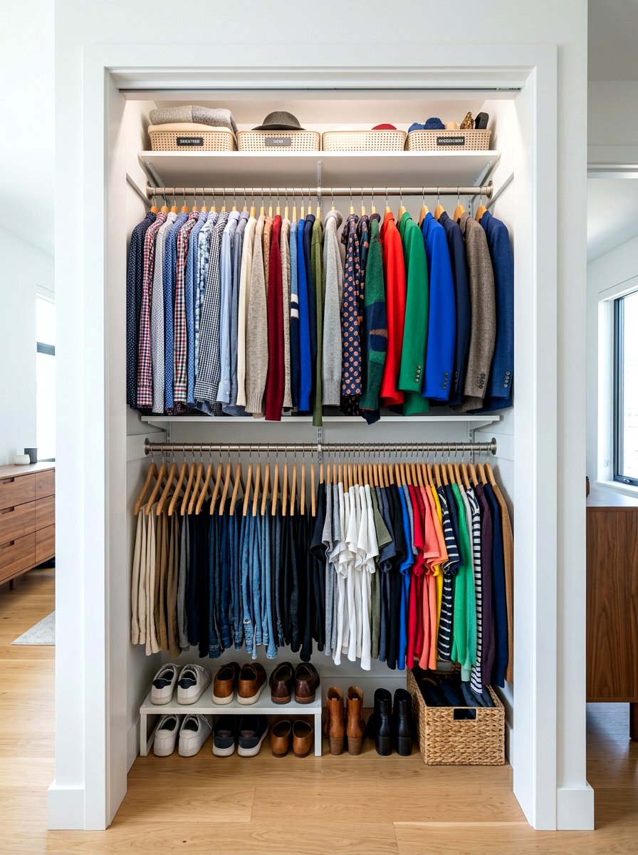 Double Closet Rod - 30 micro closet organization ideas